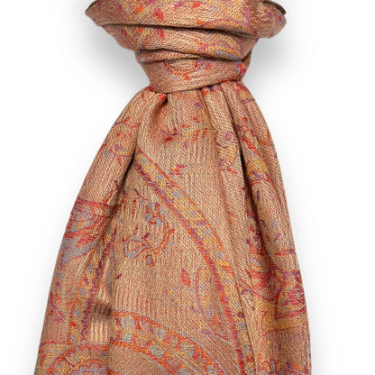 Ivory Pink Jacquard Paisley Pashmina | The Jewellery Stop