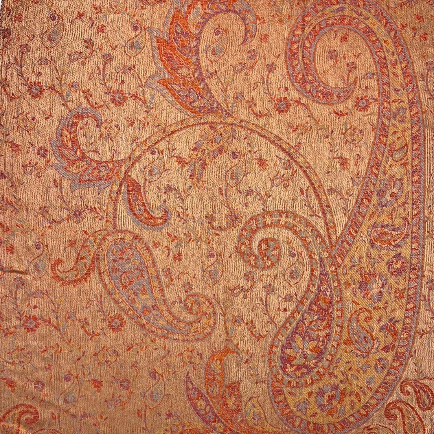 Ivory Pink Jacquard Paisley Pashmina | The Jewellery Stop