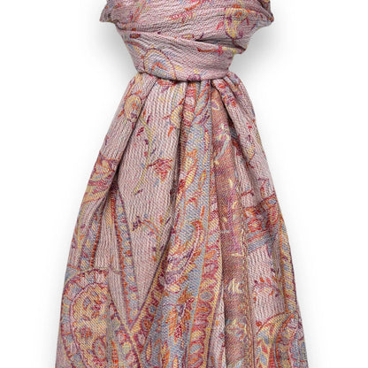 Rose Tan Jacquard Paisley Pashmina | The Jewellery Stop