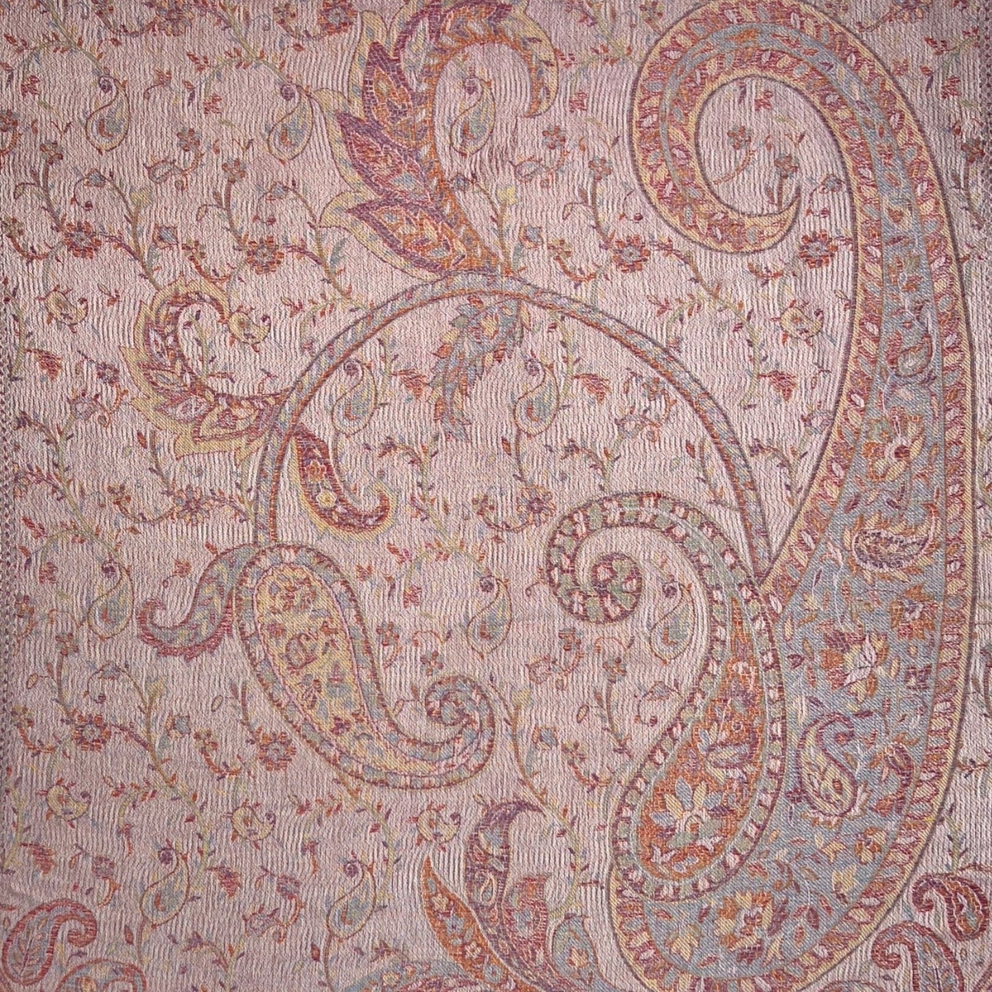 Rose Tan Jacquard Paisley Pashmina | The Jewellery Stop