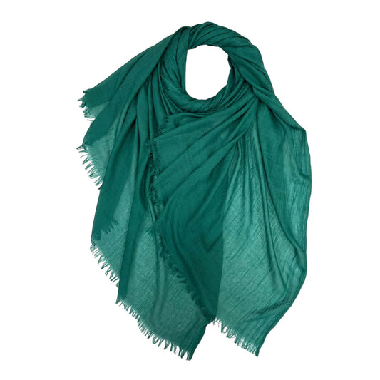 Persian Green Cotton Blend Plain Scarf | The Jewellery Stop