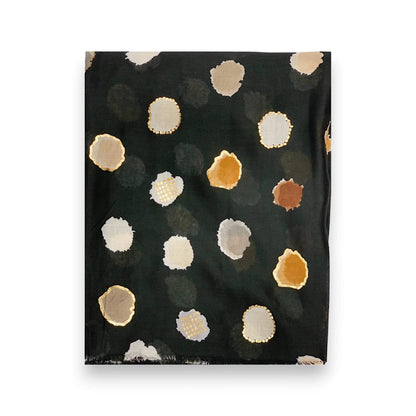 Black Colourful Spotty Print With Gold Foil Scarf | The Jewellery Stop