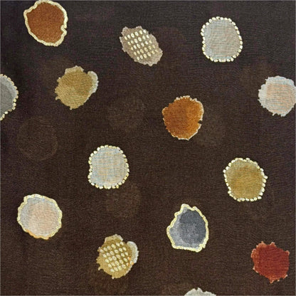 Brown Colourful Spotty Print With Gold Foil Scarf | The Jewellery Stop