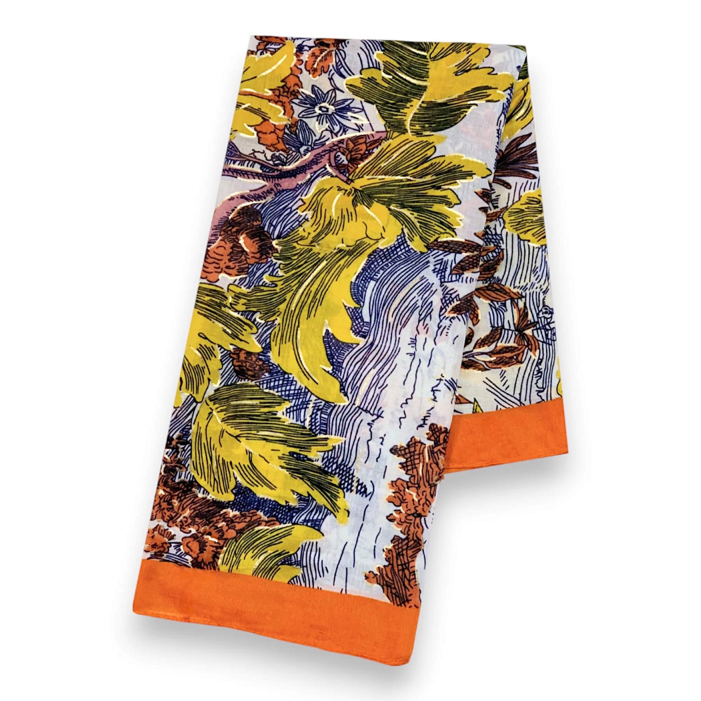 Terracotta Nature Art Print Scarf | The Jewellery Stop