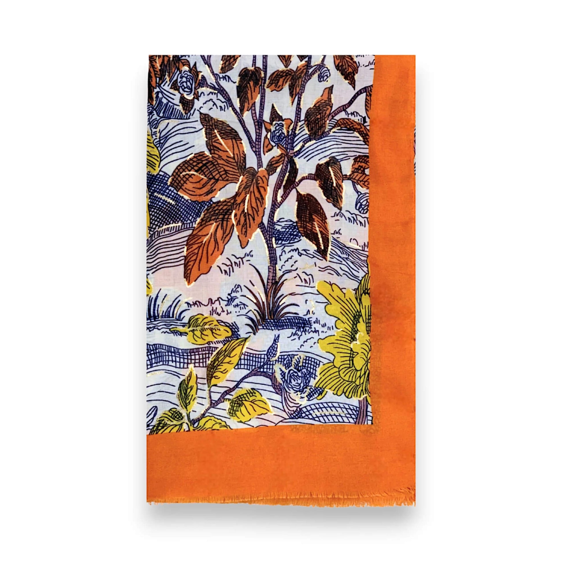 Terracotta Nature Art Print Scarf | The Jewellery Stop