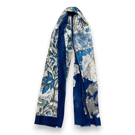 Blue Nature Art Print Scarf