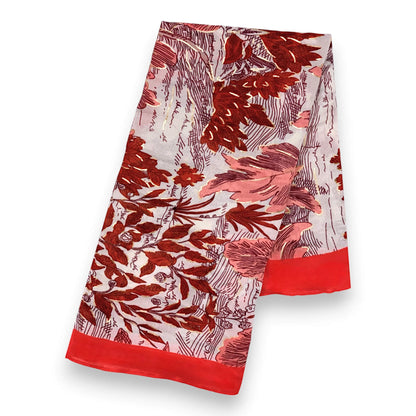 Red Nature Art Print Scarf | The Jewellery Stop