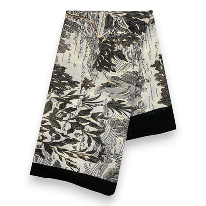 Black Nature Art Print Scarf | The Jewellery Stop