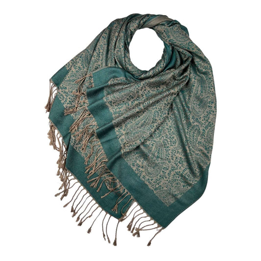 Green Classic Paisley Pashmina Scarf