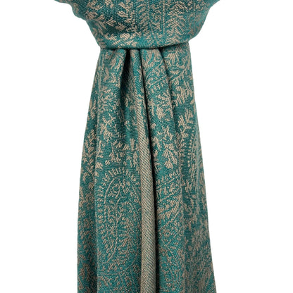 Green Classic Paisley Pashmina Scarf