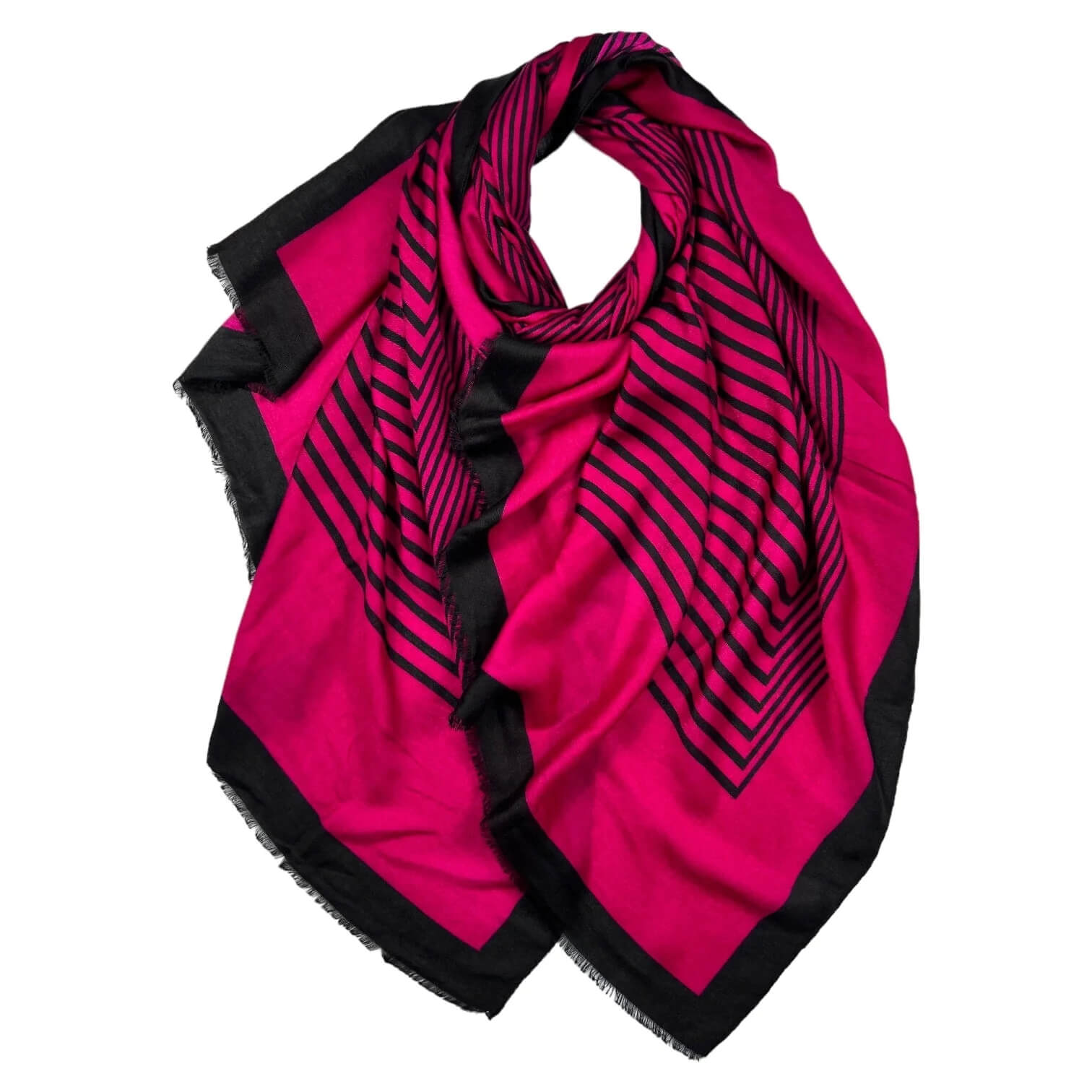Hot Pink Big Maze Print Scarf