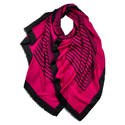 Hot Pink Big Maze Print Scarf