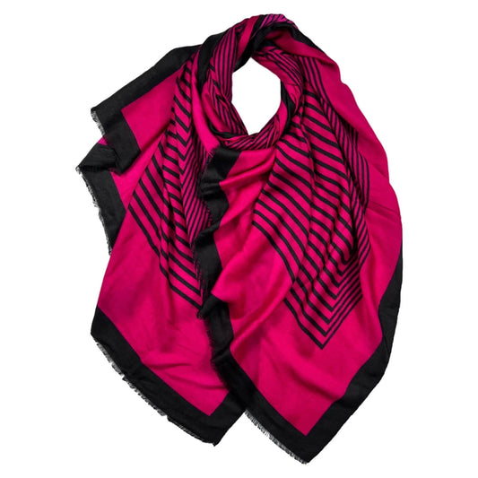 Hot Pink Big Maze Print Scarf