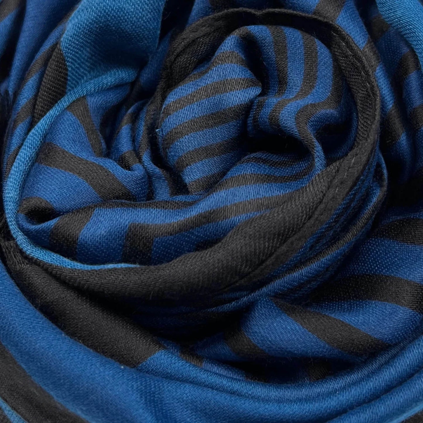 Navy Big Maze Print Scarf