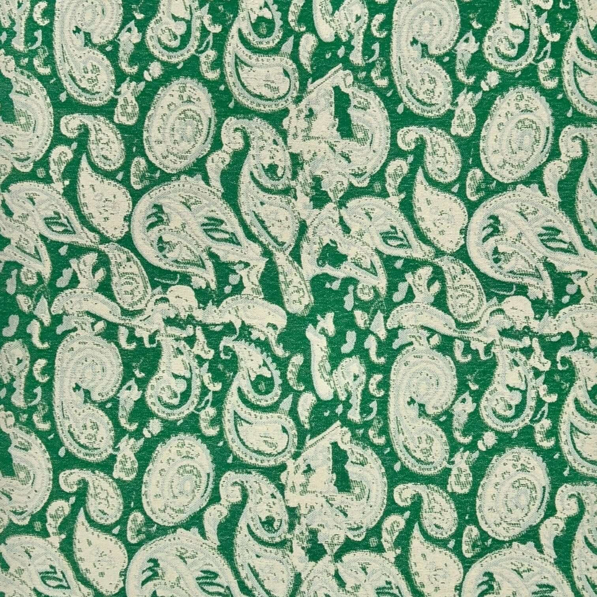 Green Elegant Paisley Wool Blend Winter Scarf