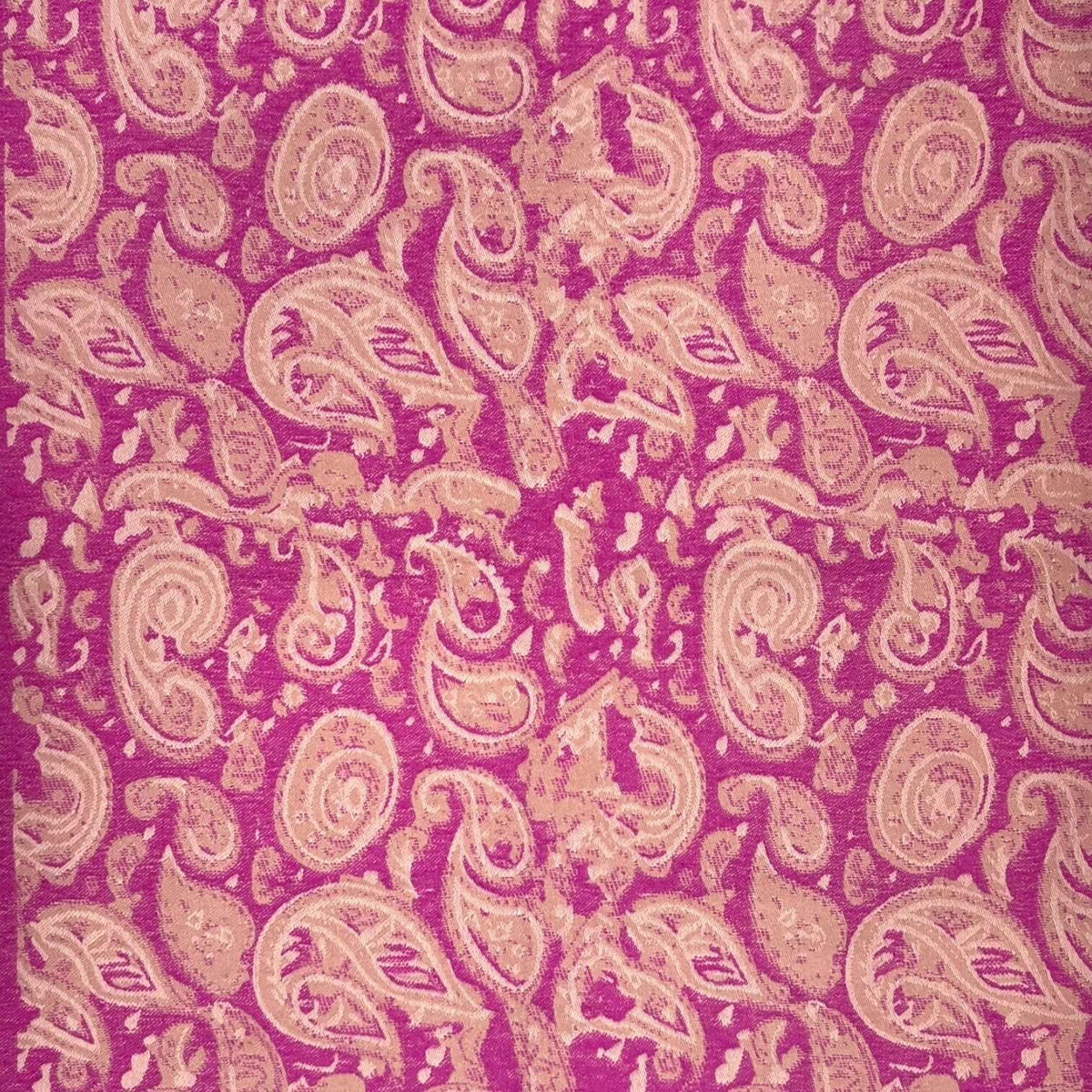 Hot Pink Elegant Paisley Wool Blend Winter Scarf