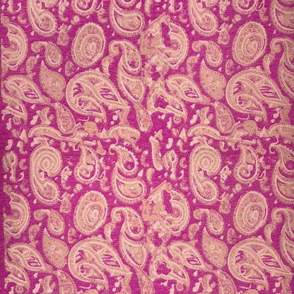 Hot Pink Elegant Paisley Wool Blend Winter Scarf