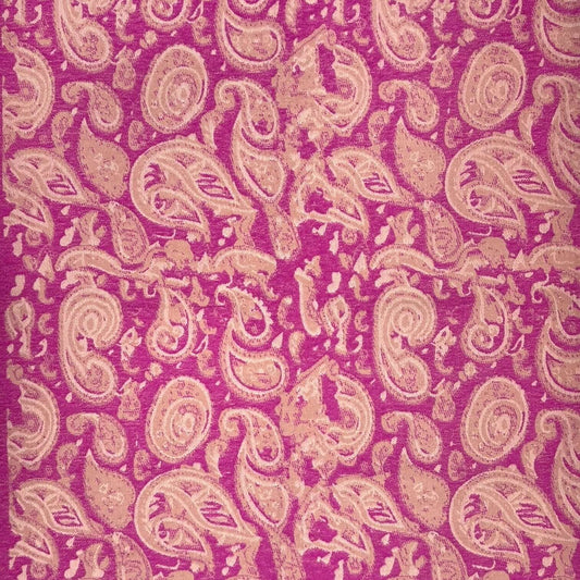 Hot Pink Elegant Paisley Wool Blend Winter Scarf