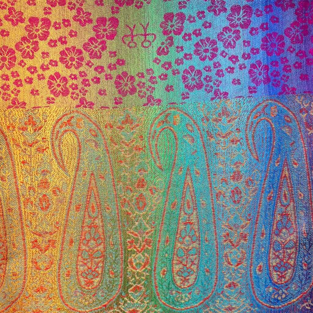 Hot Pink Rainbow Sakura Flower Print Pashmina Scarf