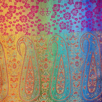 Hot Pink Rainbow Sakura Flower Print Pashmina Scarf