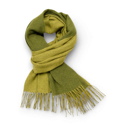 Olive Premium Two-Tone Cashmere Blend Winter Scarf