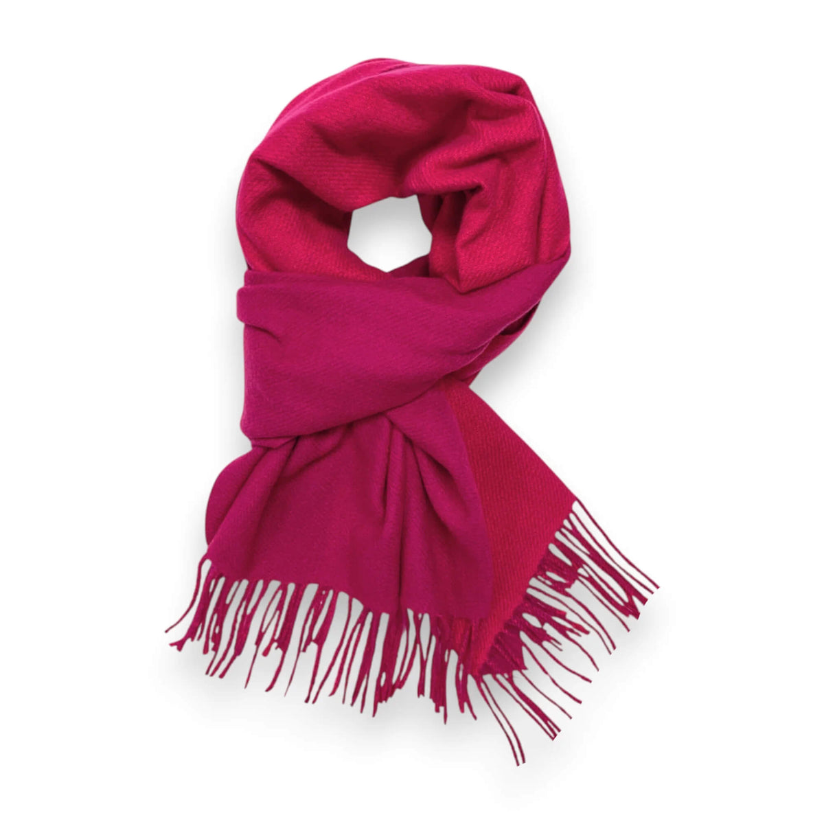 Hot Pink Premium Two-Tone Cashmere Blend Winter Scarf
