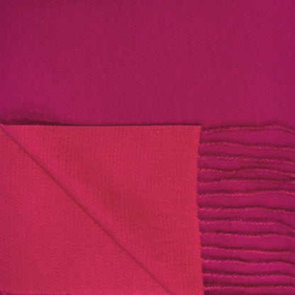 Hot Pink Premium Two-Tone Cashmere Blend Winter Scarf