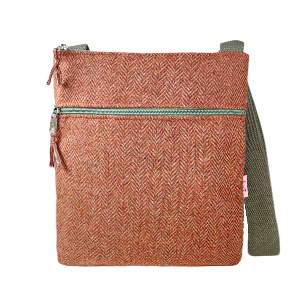 Sand Herringbone Cross Body Bag