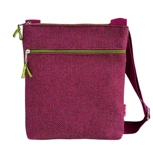 Pink Herringbone Cross Body Bag