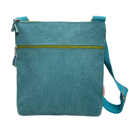 Teal Canvas Medium Cross Body Bag | The Jewellery Stop