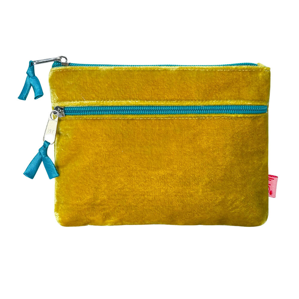 Mustard Plain Velvet purse | The Jewellery Stop