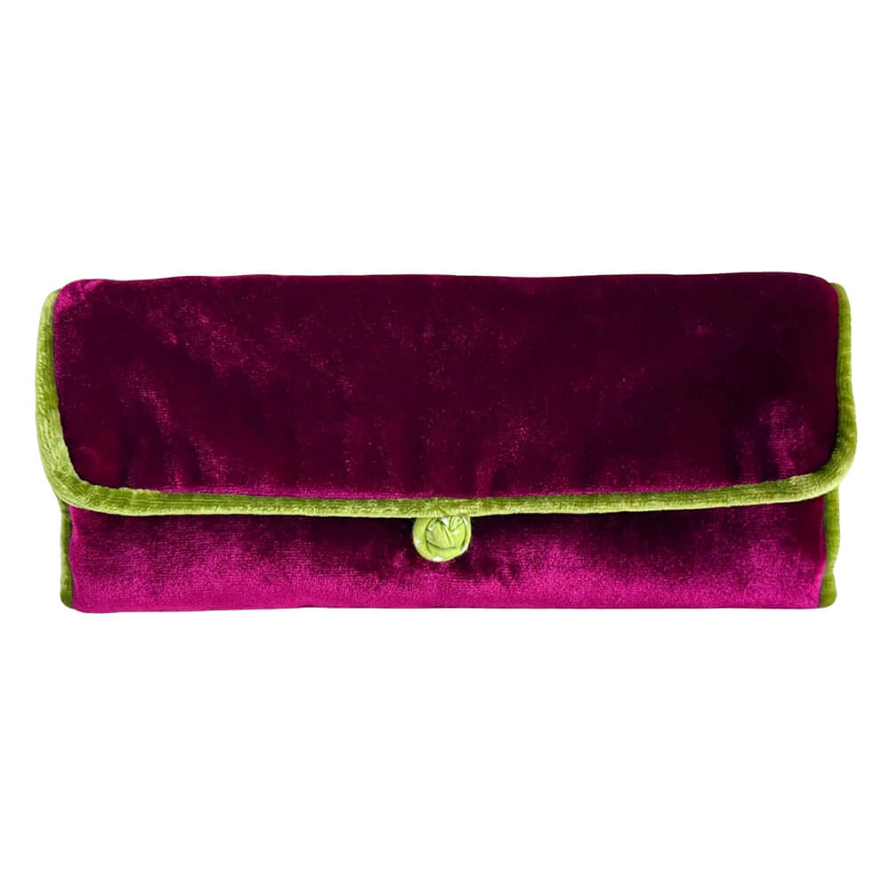 Burgundy Velvet Jewellery Roll | The Jewellery Stop