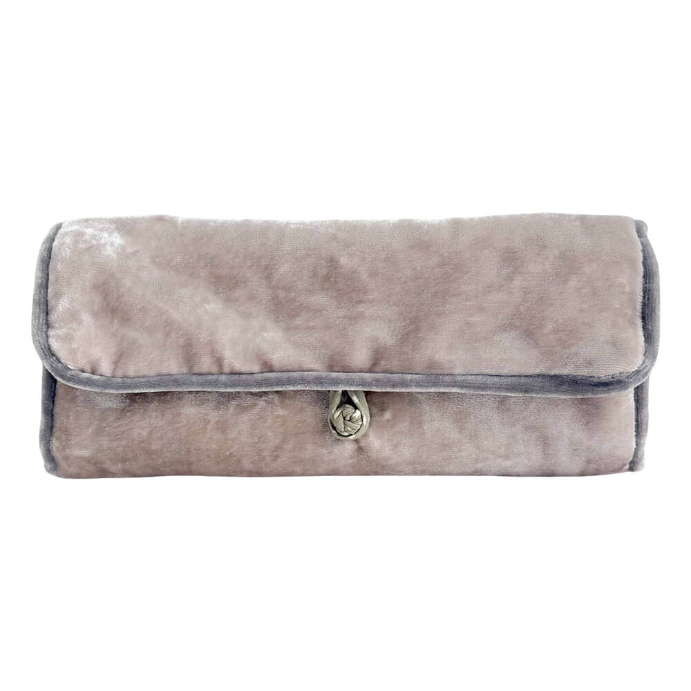 Pale Mink Velvet Jewellery Roll | The Jewellery Stop