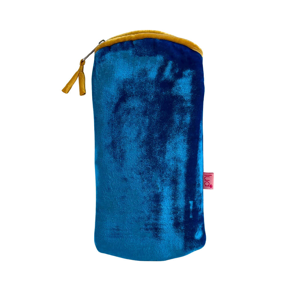 Cerulean Blue Velvet Glasses Purse | The Jewellery Stop