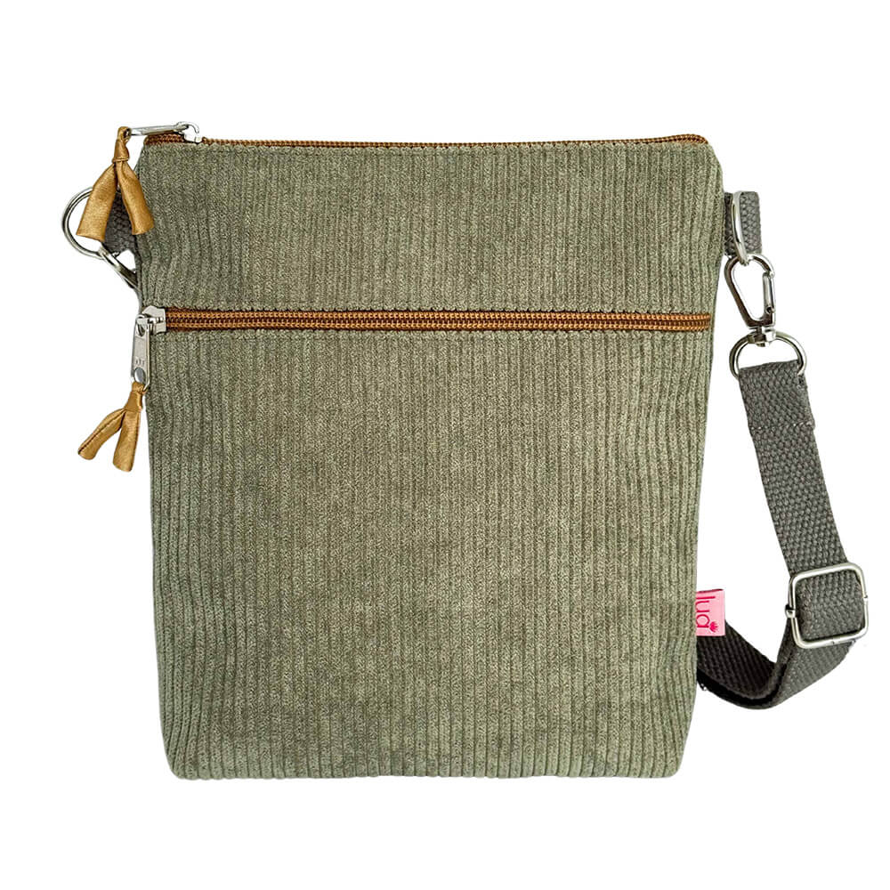 Sage Corduroy Cross Body Bag | The Jewellery Stop