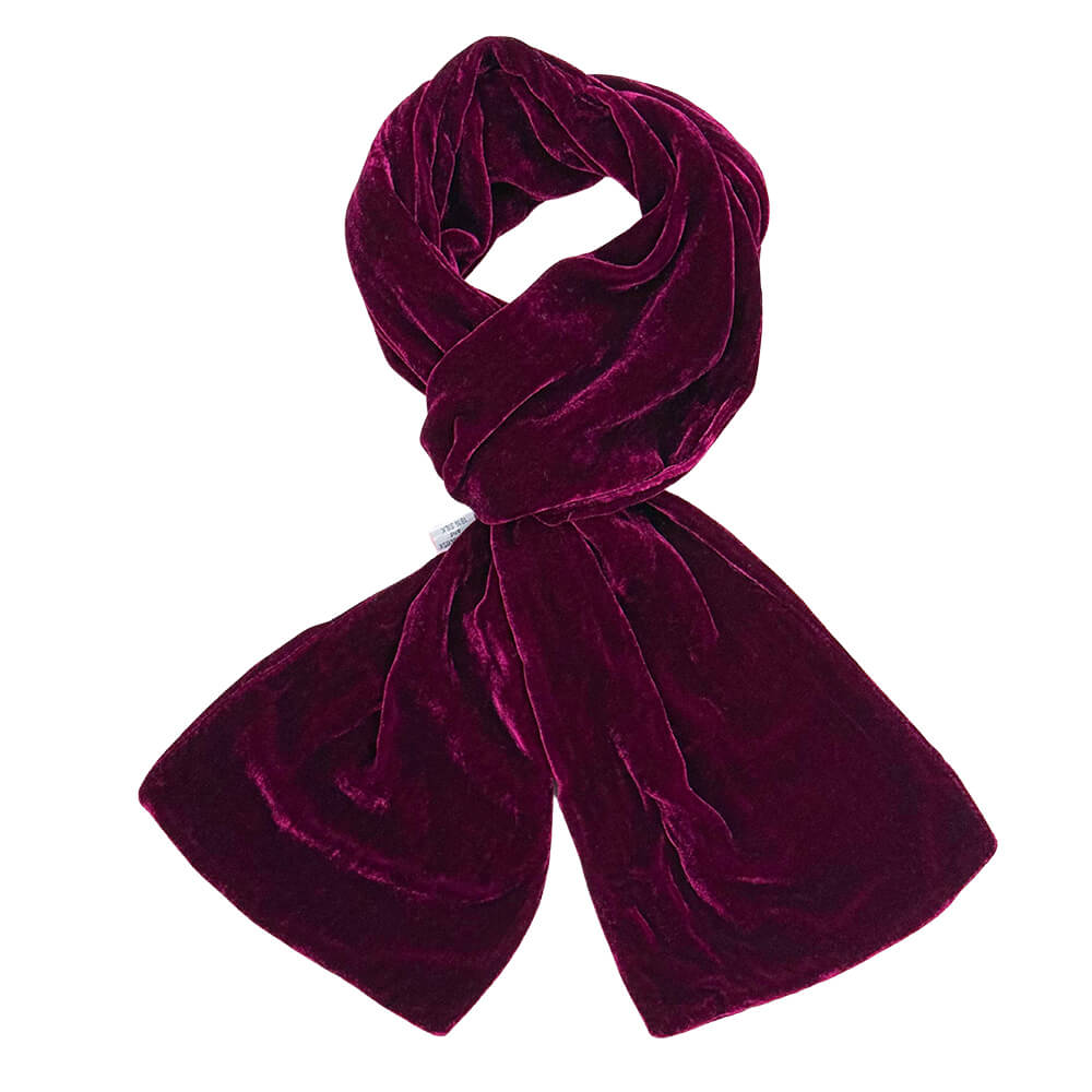 Burgundy Plain Velvet Scarf | The Jewellery Stop