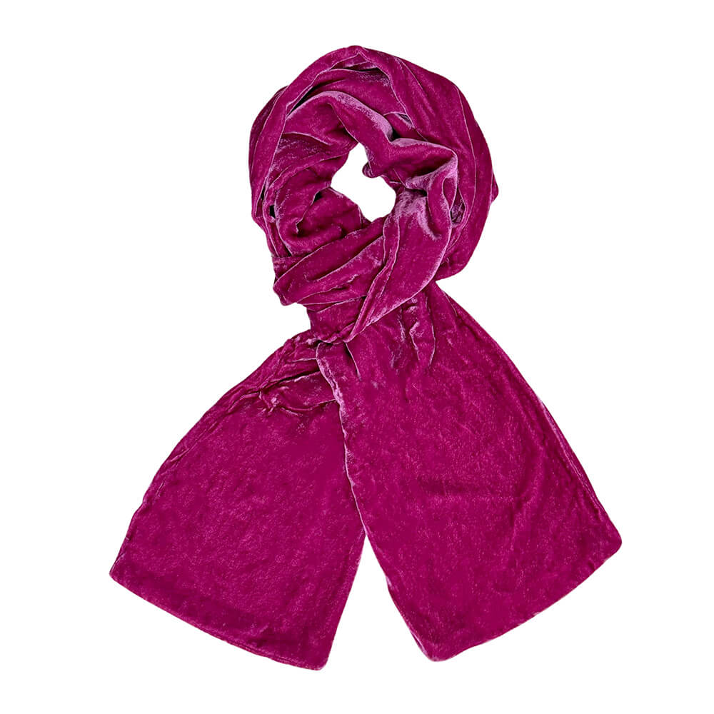 Hot Pink Plain Velvet Scarf | The Jewellery Stop