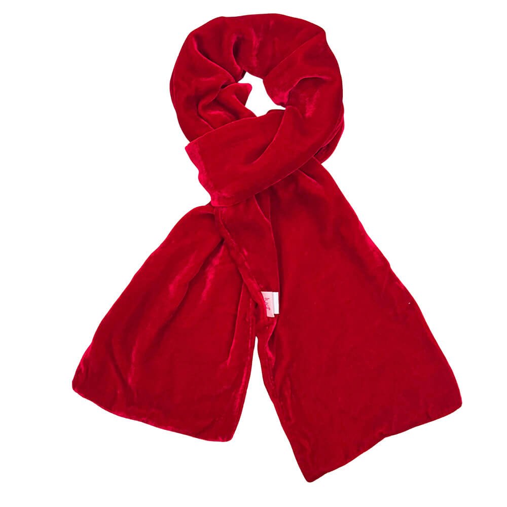 Red Plain Velvet Scarf | The Jewellery Stop