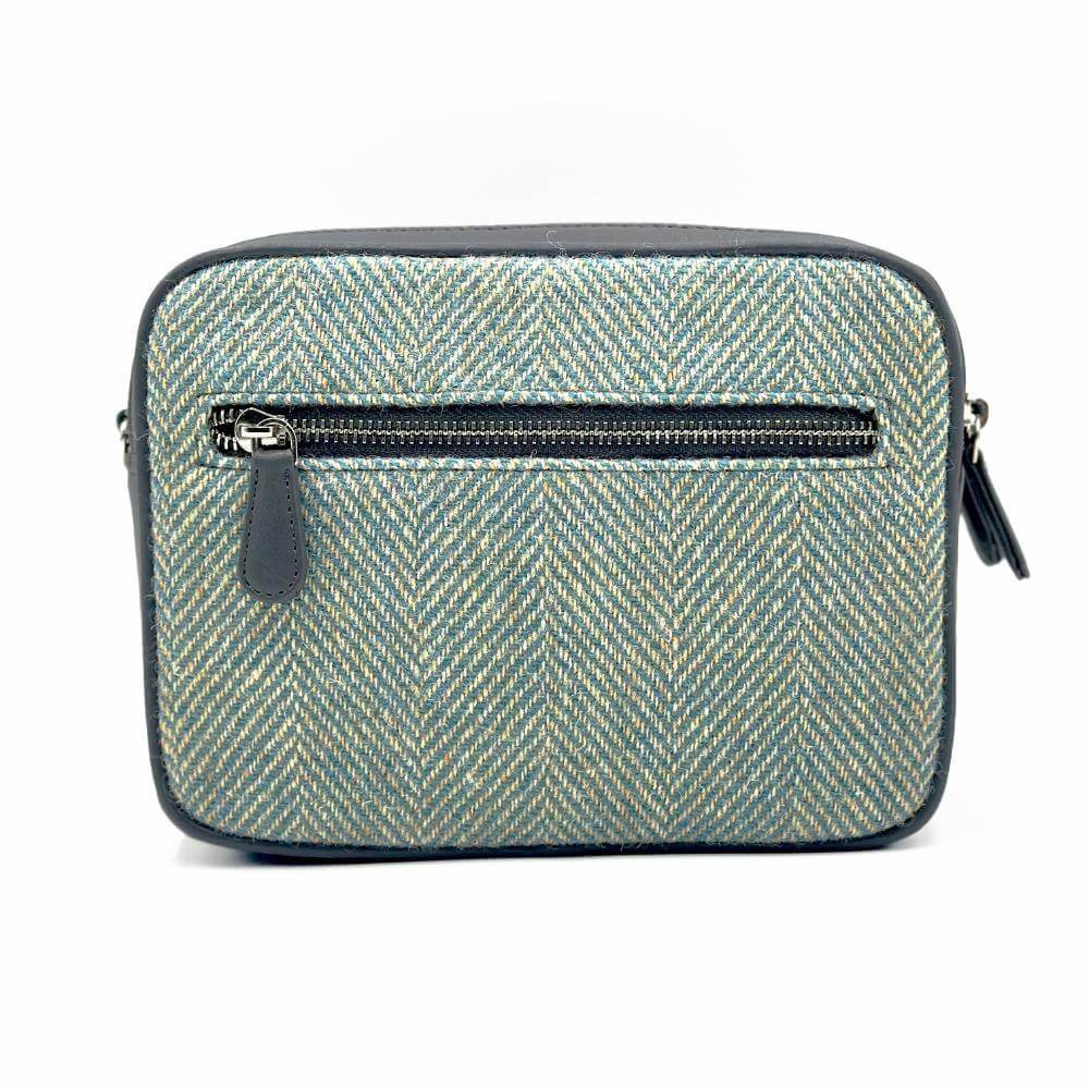 Turquoise Harris Tweed Camera Bag