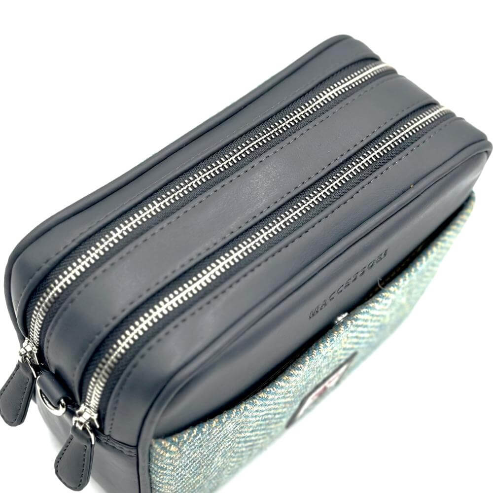 Turquoise Harris Tweed Camera Bag