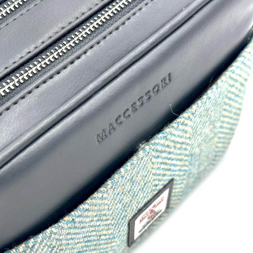 Turquoise Harris Tweed Camera Bag