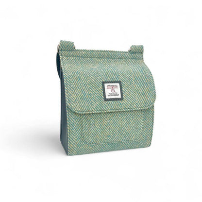 Turquoise Harris Tweed Medium Satchel Bag | The Jewellery Stop