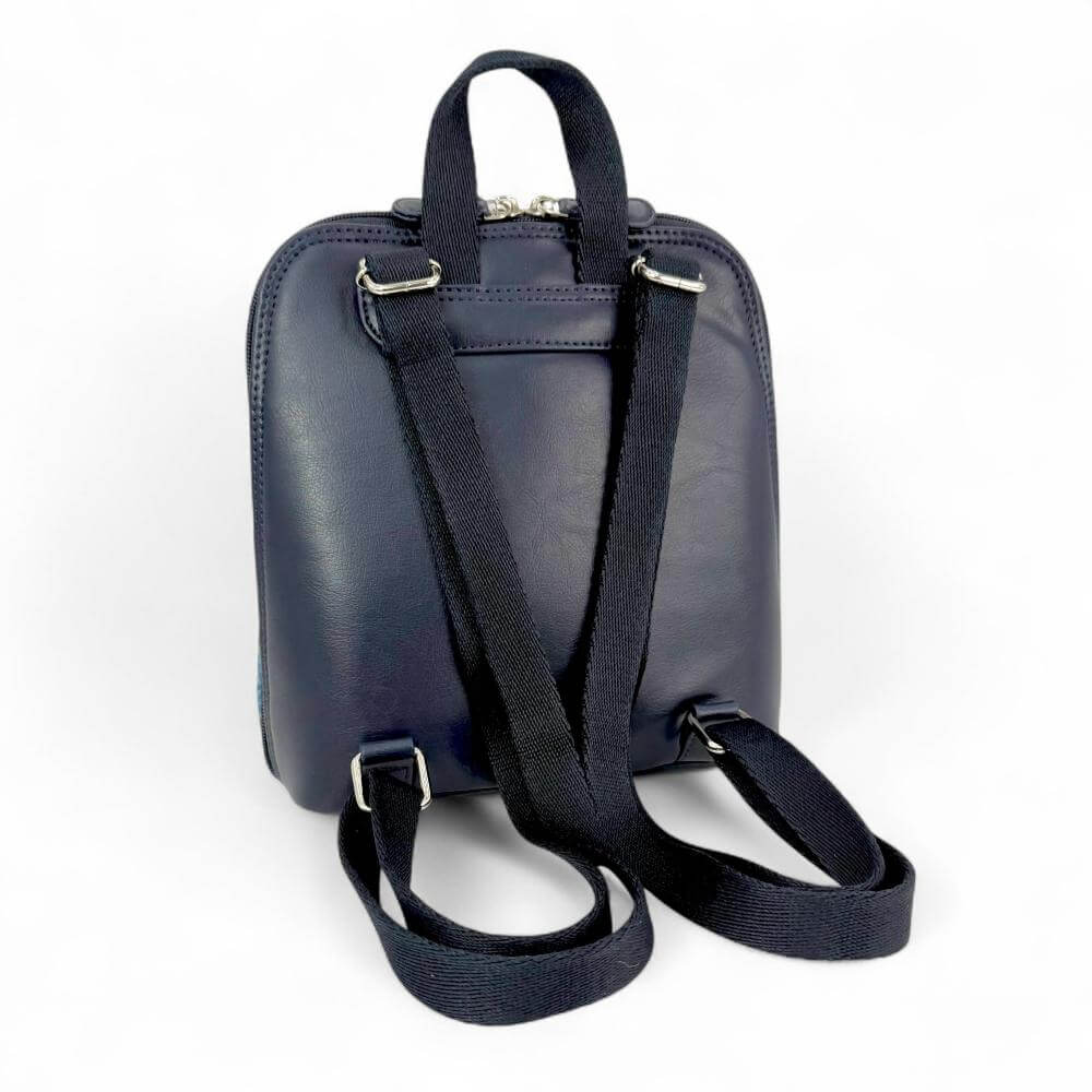 Sky Blue Harris Tweed Mini Backpack