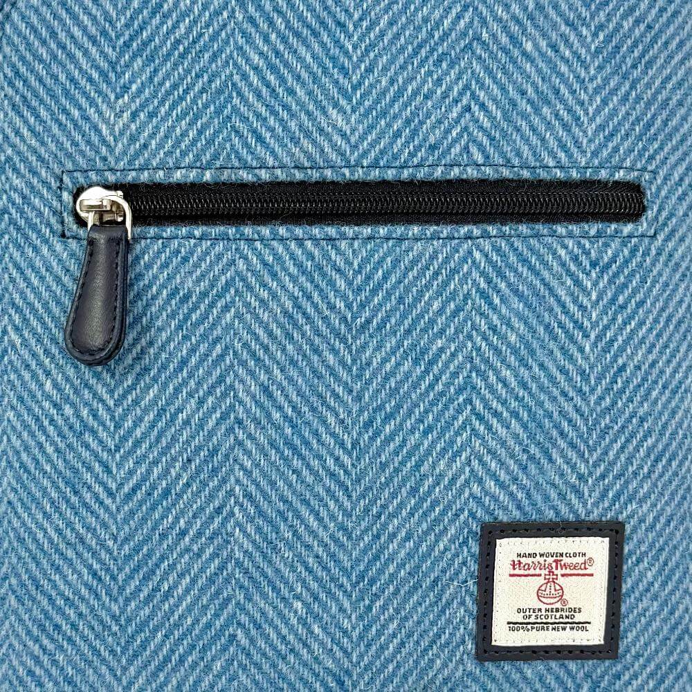 Sky Blue Harris Tweed Mini Backpack