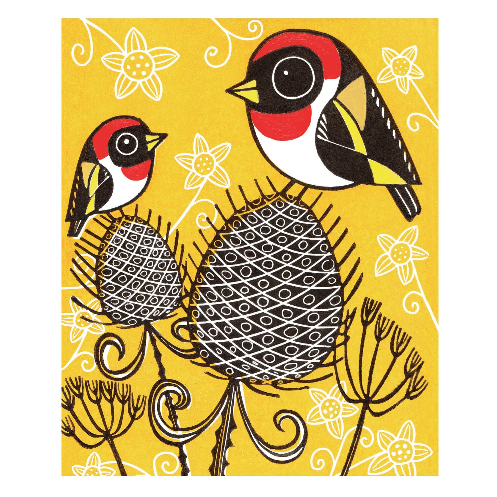 Goldfinches And Teasels Greeting Card | The Jewellery Stop