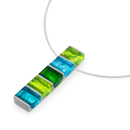 Neptune Pewter Stripes Shiny Pendant | The Jewellery Stop
