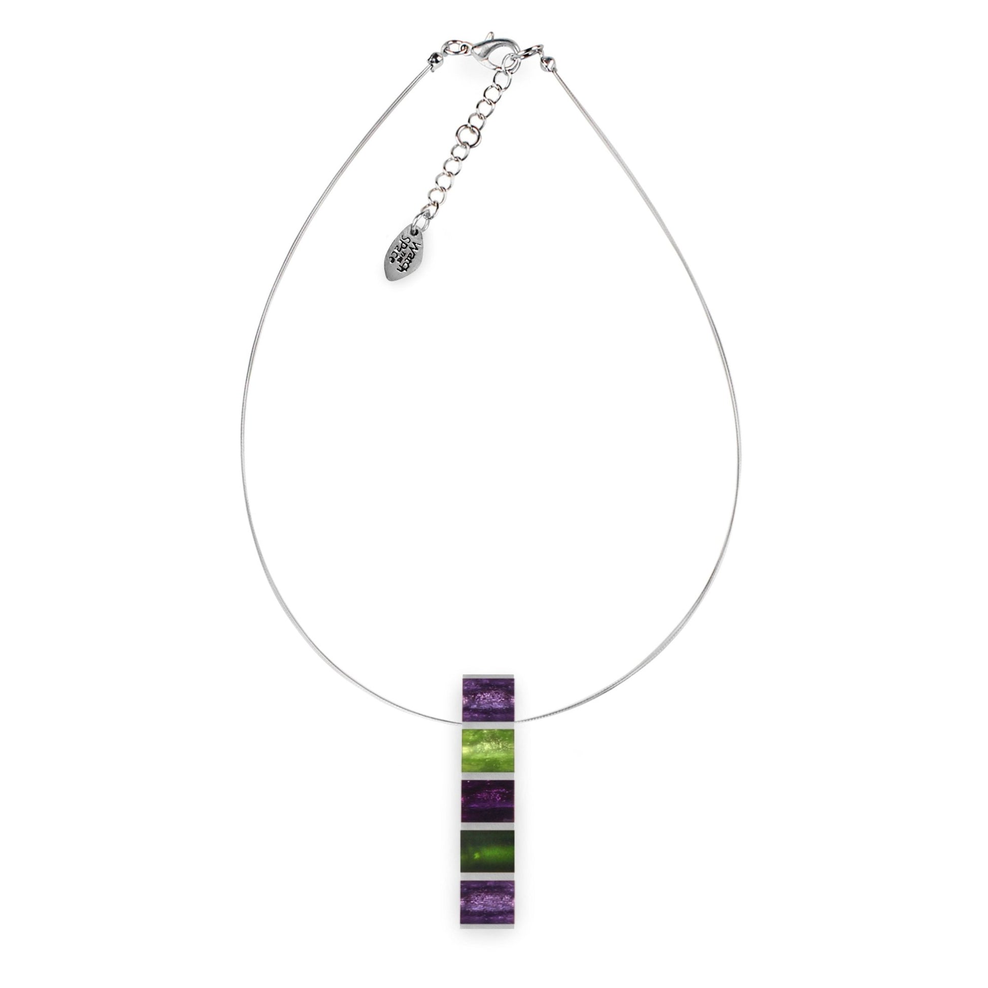 Nessie Pewter Stripes Shiny Pendant | The Jewellery Stop