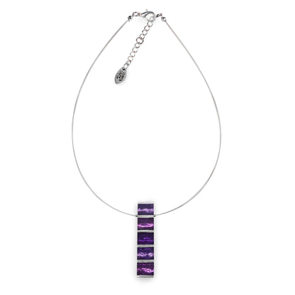 Sweetpea Pewter Stripes Shiny Pendant | The Jewellery Stop
