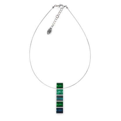 Verdigris Pewter Stripes Shiny Pendant | The Jewellery Stop