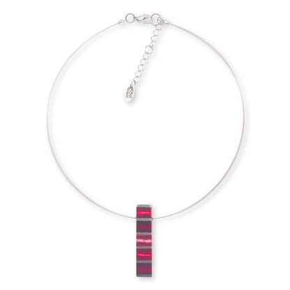 Flamingo Pewter Stripes Shiny Pendant